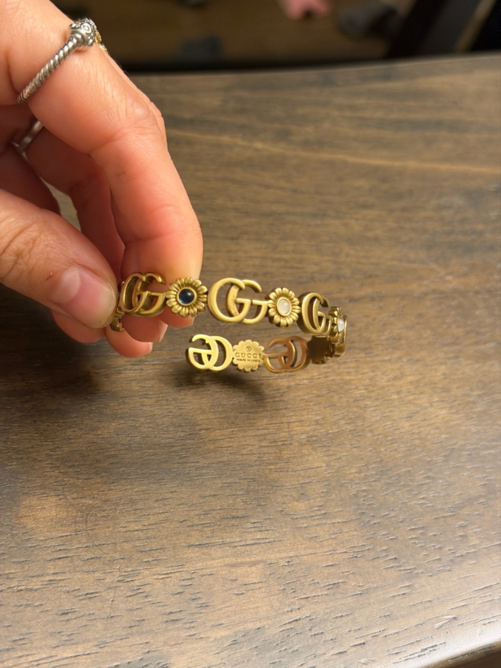 Gold Gucci Cuff Bracelet - Picture 2 of 8
